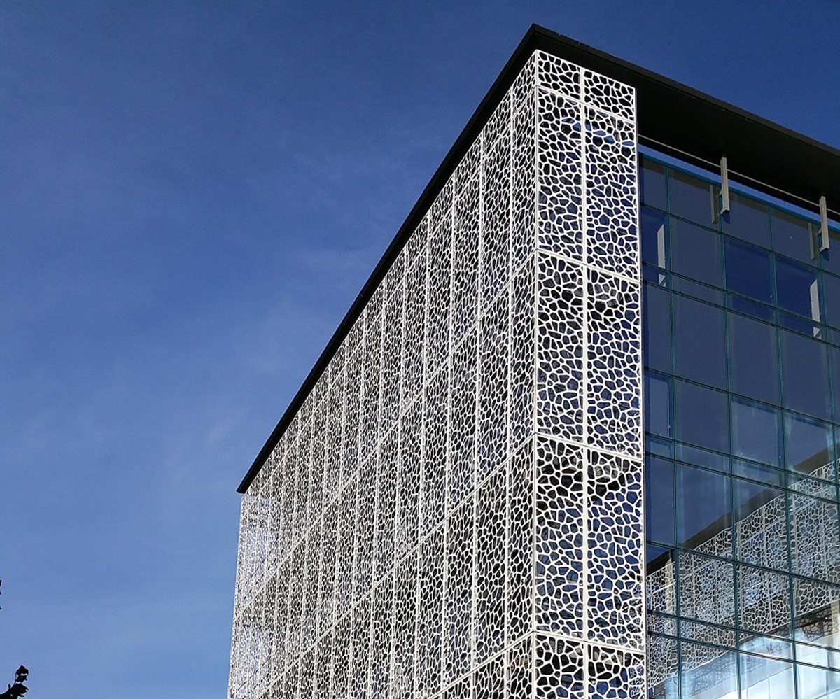 façade de bâtiment cassette perforée en Aluminium